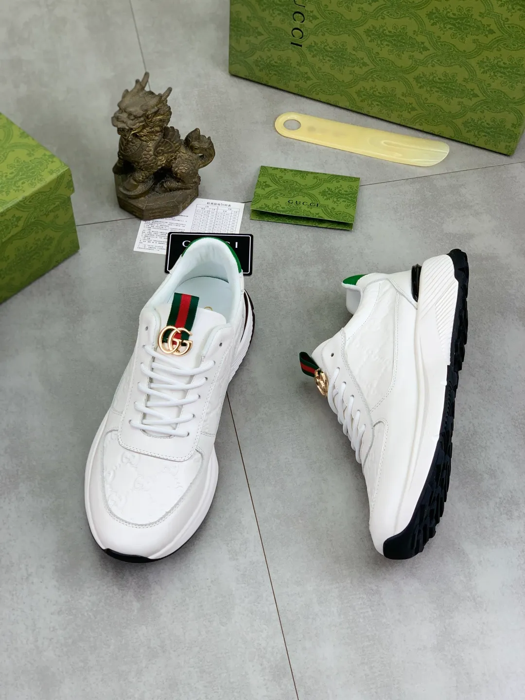 Men's men's shoes 💰P460💰[New model] (GUCCI) official website's latest 🎁🎁casual and fashionable men's shoes👟, hot style 💥 style is simple and elegant, exclusive for trendy men. Unique official website's latest brand double G element Elements 👑 Original Gucci decoration, fashionable and generous, fabric original calfskin ✅ fully imported first-layer pigskin lining, official website designated wear-resistant, lightweight original rubber casual outsole, classic model taken in real life 🎬38-44 (45 customized) 2️⃣ colors available